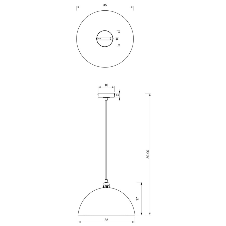 Висящ полилей BETA 1xE27/60W/230V Ø 35 cм черен