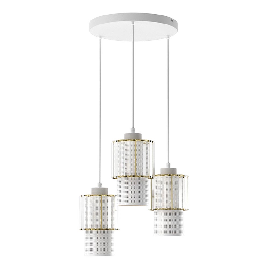 Висящ полилей BLANCO 3xE27/60W/230V бял