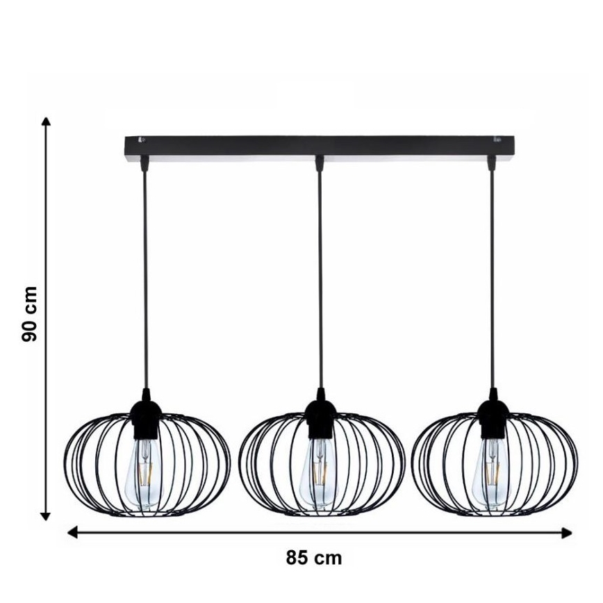 Висящ полилей BOCCA 3xE27/60W/230V