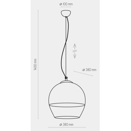 Висящ полилей BOULETTE 1xE27/60W/230V златист
