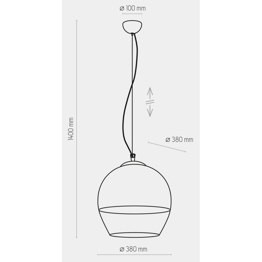 Висящ полилей BOULETTE 1xE27/60W/230V златист