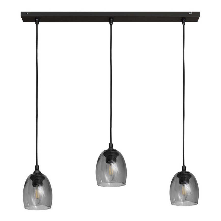 Висящ полилей BRILLANT 3xE27/15W/230V сив