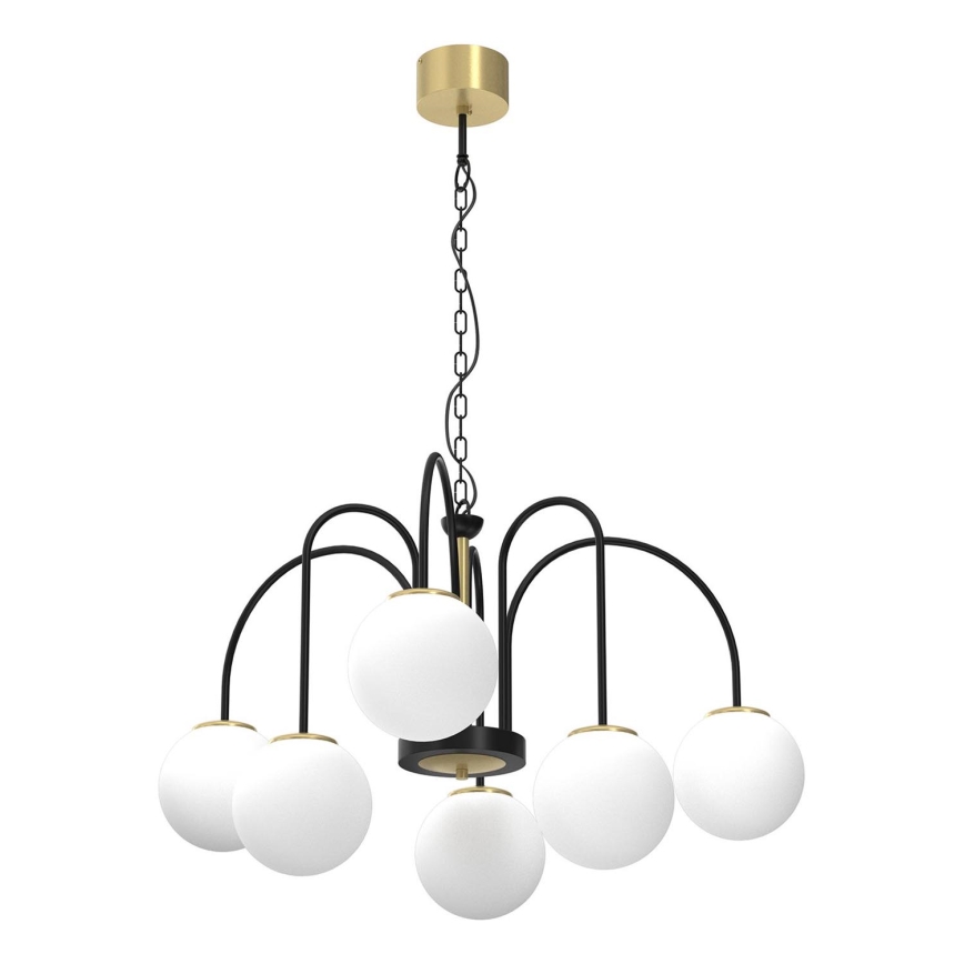 Висящ полилей CAMBRIDGE 6xE14/60W/230V черен/месинг