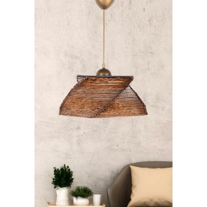 Висящ полилей CARRE 1xE27/60W/230V кафяв