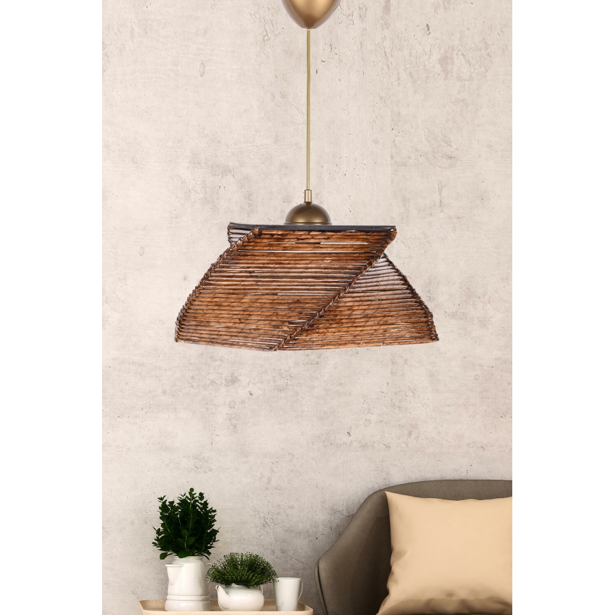 Висящ полилей CARRE 1xE27/60W/230V кафяв
