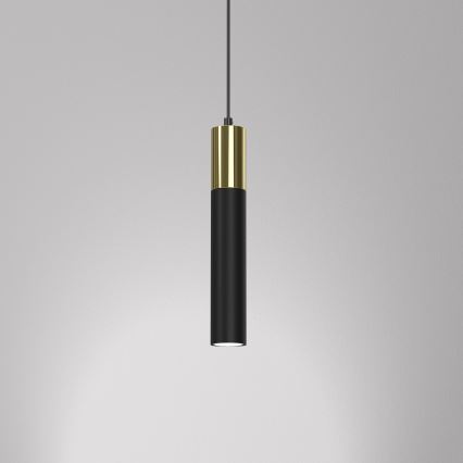 Висящ полилей CASSA 1xGU10/8W/230V черен/златист