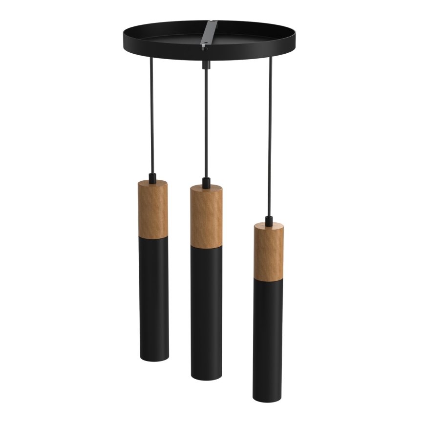 Висящ полилей CASSA 3xGU10/60W/230V кръгъл черен