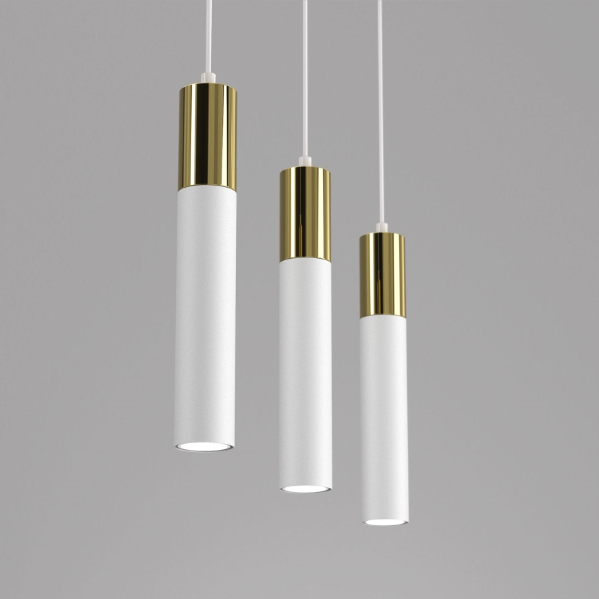 Висящ полилей CASSA 3xGU10/8W/230V бял/златист