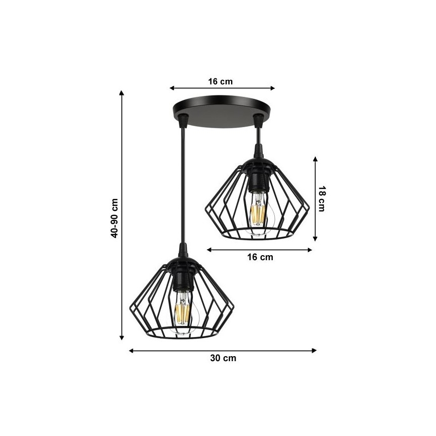 Висящ полилей CEED 2xE27/60W/230V