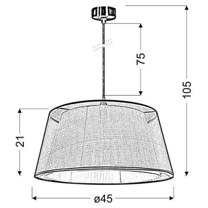 Висящ полилей CHARLIE 1xE27/60W/230V бежов