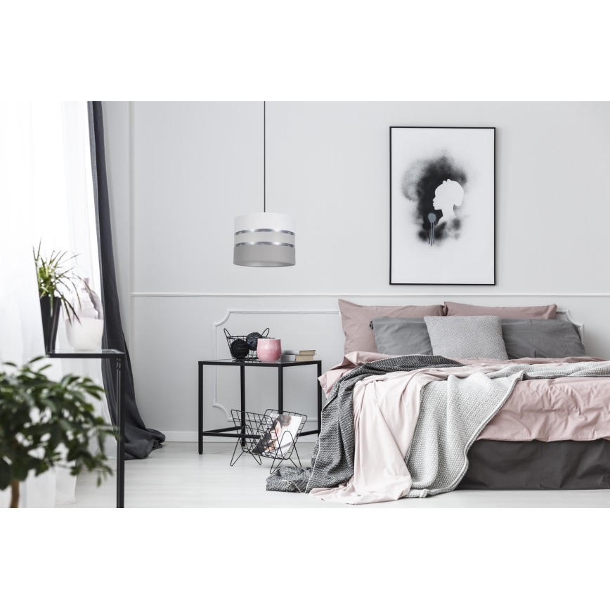 Висящ полилей CORAL 1xE27/60W/230V Ø 20 cм бял/сив