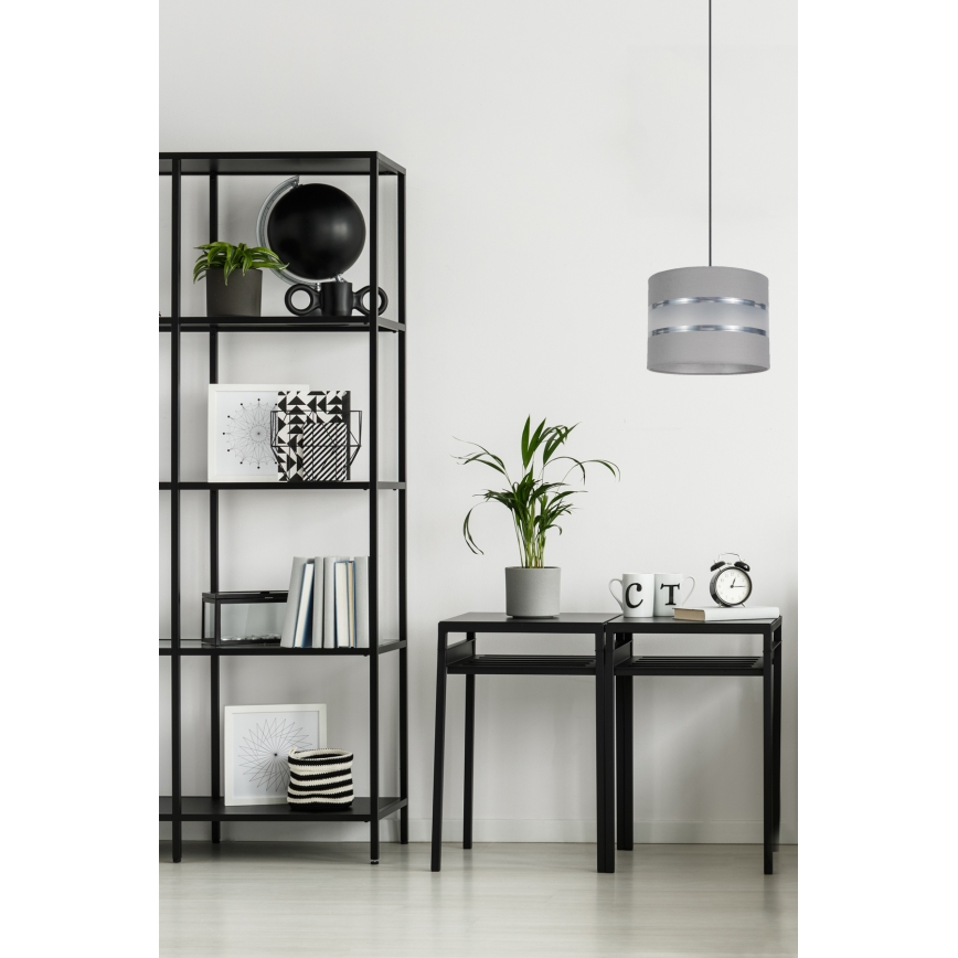 Висящ полилей CORAL 1xE27/60W/230V Ø 20 cм сив