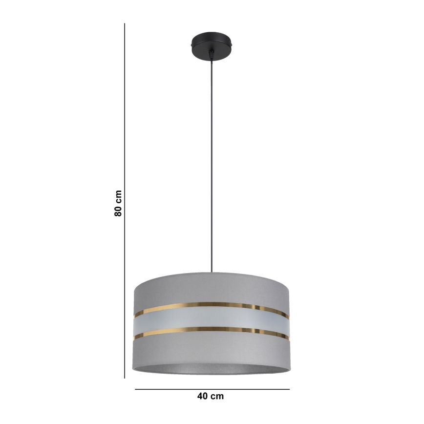 Висящ полилей CORAL 1xE27/60W/230V Ø 40 cм сив
