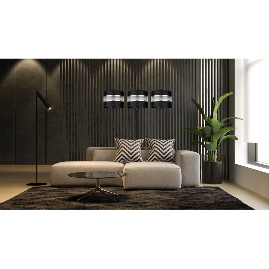 Висящ полилей CORAL 3xE27/60W/230V черен