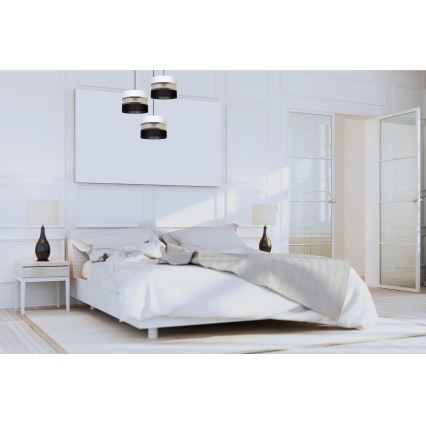 Висящ полилей CORAL 3xE27/60W/230V черен/бял