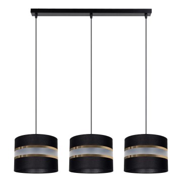 Висящ полилей CORAL 3xE27/60W/230V черен