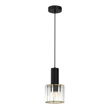 Висящ полилей CRISTAL 1xE27/60W/230V черен