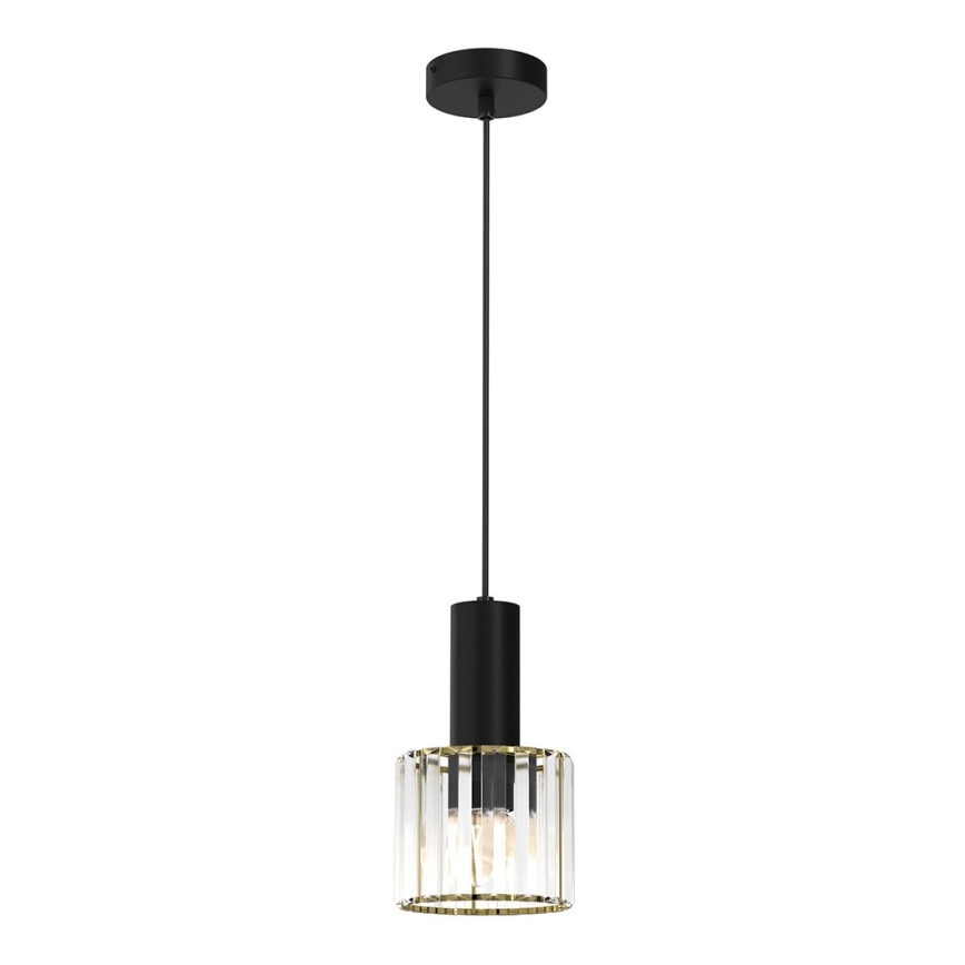 Висящ полилей CRISTAL 1xE27/60W/230V черен