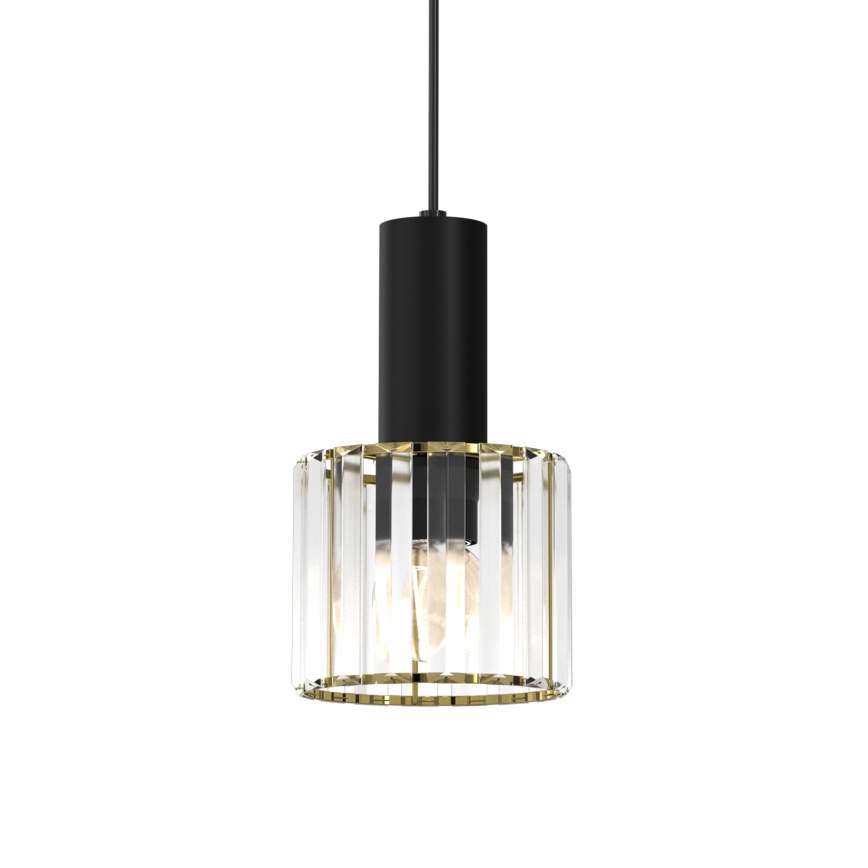 Висящ полилей CRISTAL 1xE27/60W/230V черен