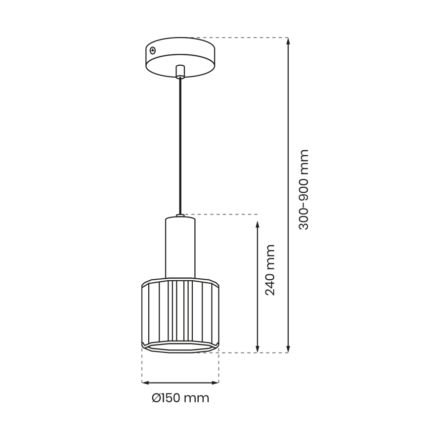 Висящ полилей CRISTAL 1xE27/60W/230V черен