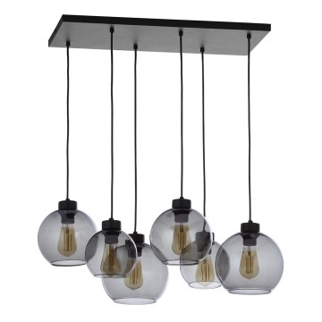 Висящ полилей CUBUS 6xE27/60W/230V черен