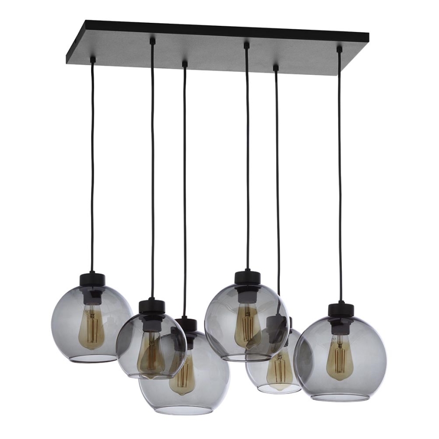 Висящ полилей CUBUS 6xE27/60W/230V черен