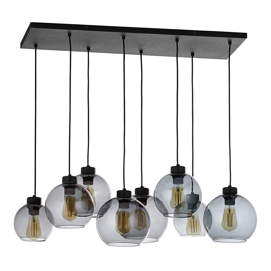 Висящ полилей CUBUS 8xE27/60W/230V черен