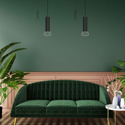 Висящ полилей DANTE 1xGU10/25W/230V черен/лъскав хром