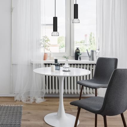 Висящ полилей DANTE 1xGU10/25W/230V черен/лъскав хром