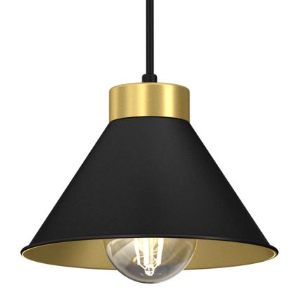 Висящ полилей DEMET 5xE27/60W/230V черен/златист