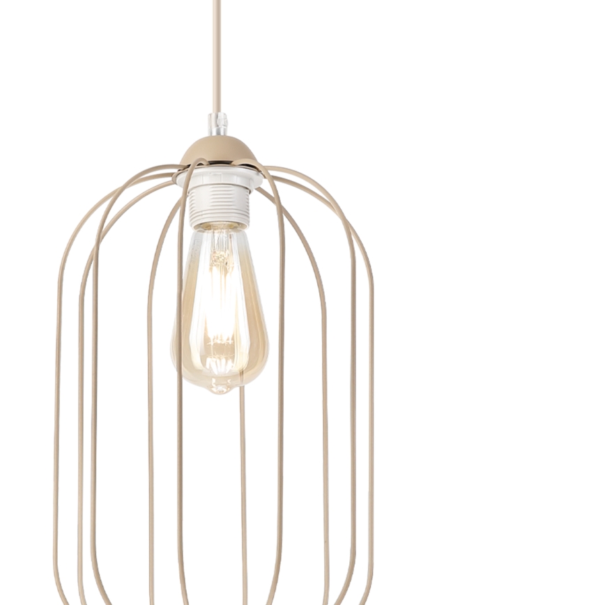 Висящ полилей DESTELLO на кабел 1xE27/15W/230V Ø 21 cm бежов