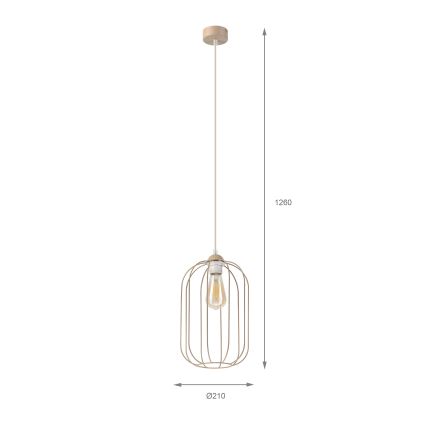Висящ полилей DESTELLO на кабел 1xE27/15W/230V Ø 21 cm бежов