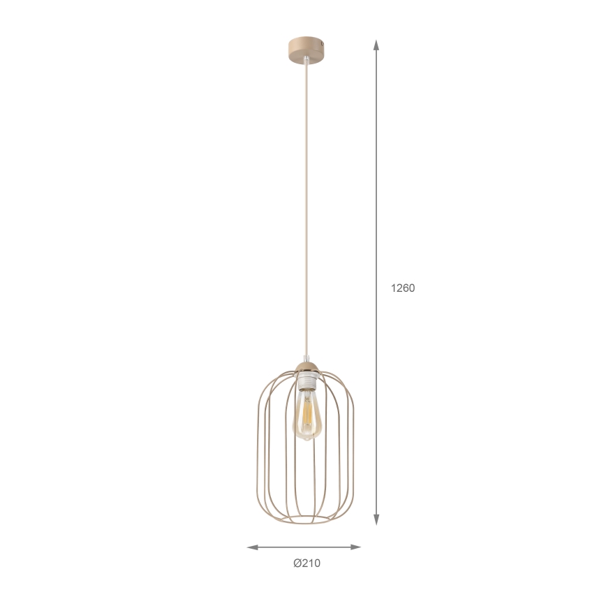 Висящ полилей DESTELLO на кабел 1xE27/15W/230V Ø 21 cm бежов