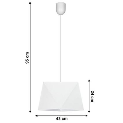 Висящ полилей DIAMENT 1xE27/60W/230V бял