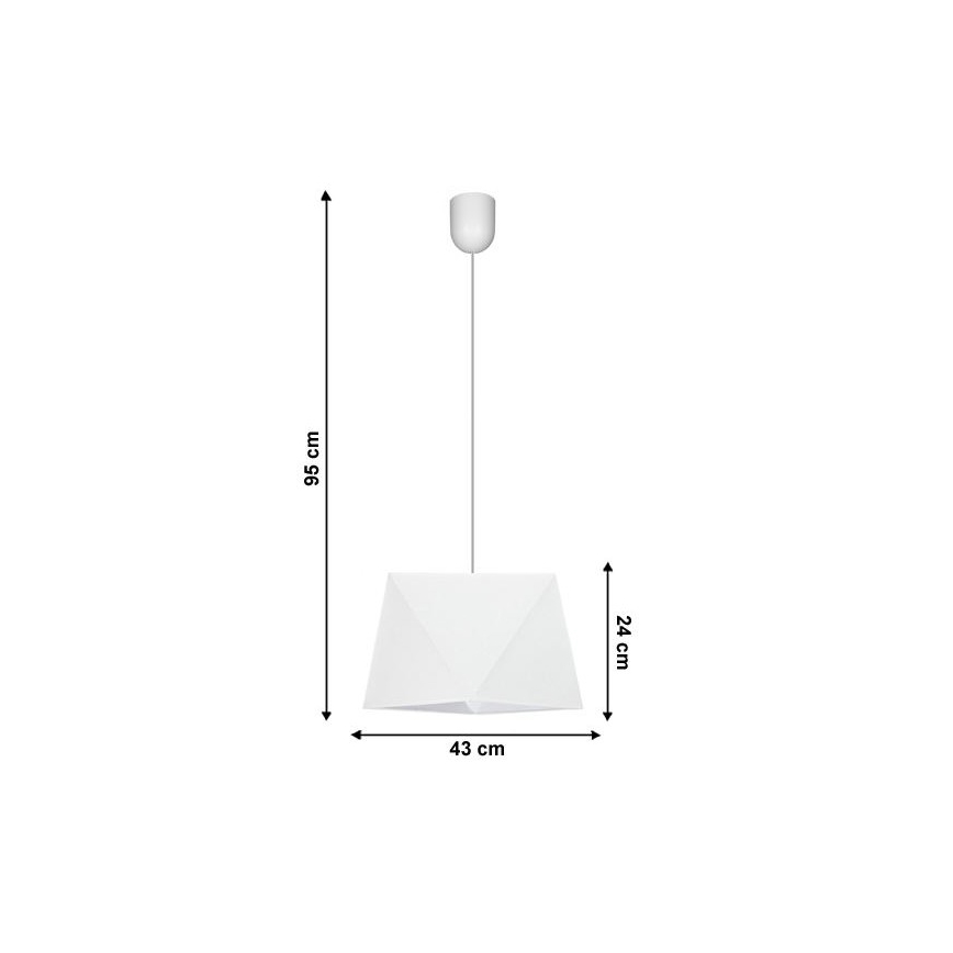 Висящ полилей DIAMENT 1xE27/60W/230V бял