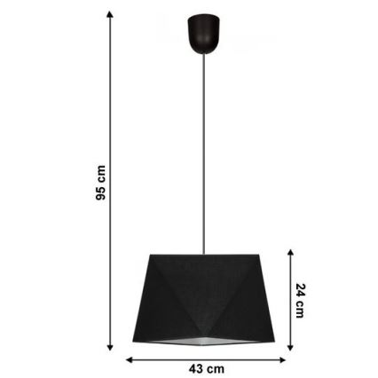 Висящ полилей DIAMENT 1xE27/60W/230V черен