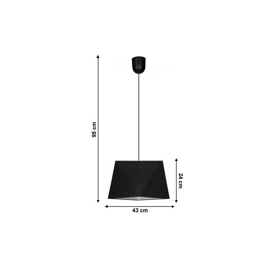Висящ полилей DIAMENT 1xE27/60W/230V черен