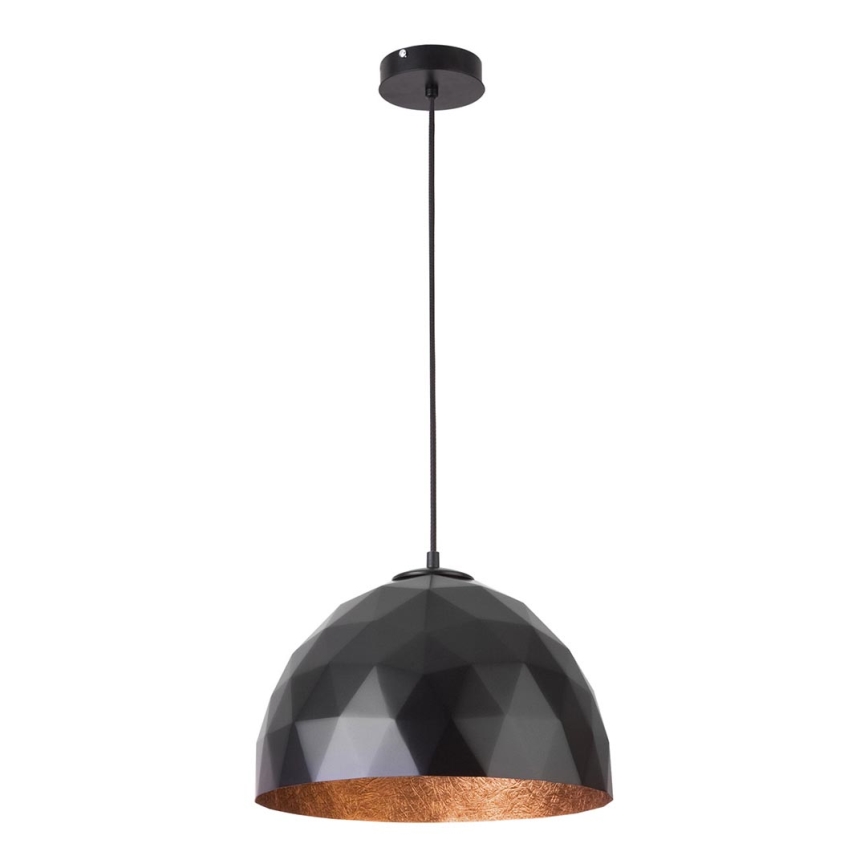 Висящ полилей DIAMENT 1xE27/60W/230V Ø 35 см черен/мед