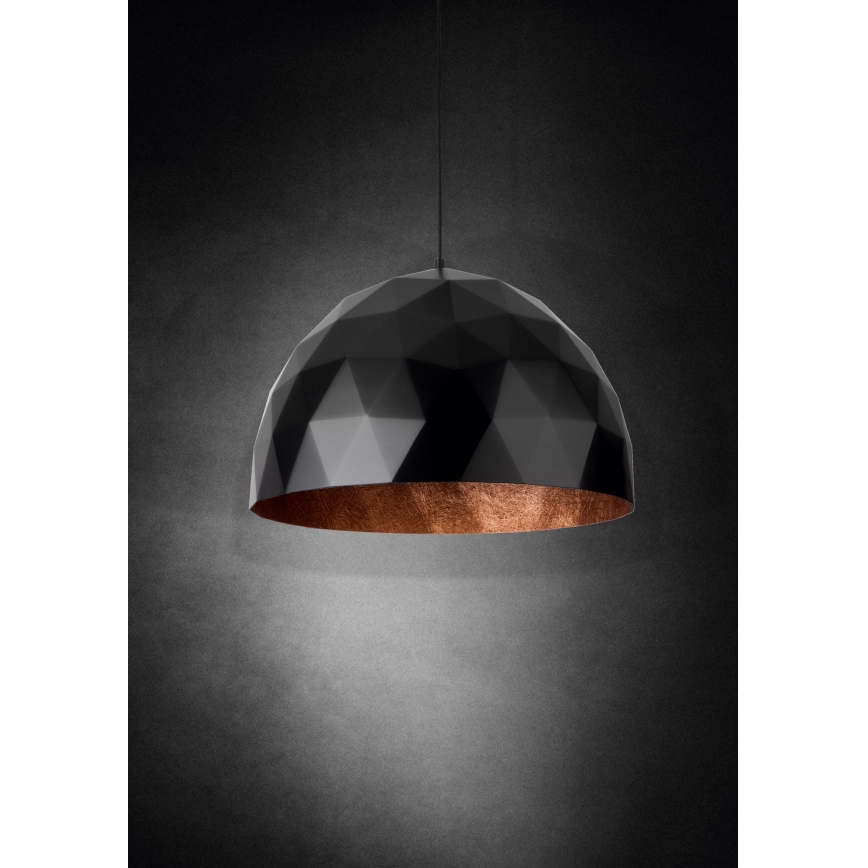 Висящ полилей DIAMENT 1xE27/60W/230V Ø 35 см черен/мед