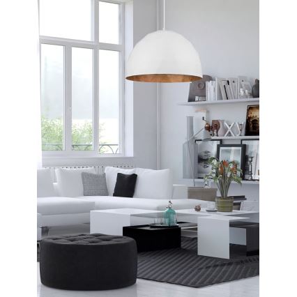 Висящ полилей DIAMENT 1xE27/60W/230V Ø 50 cм бял/мед