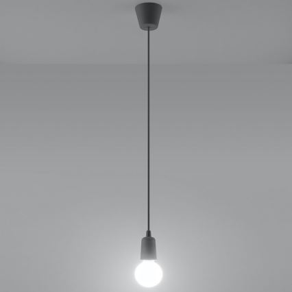Висящ полилей DIEGO 1xE27/60W/230V сив