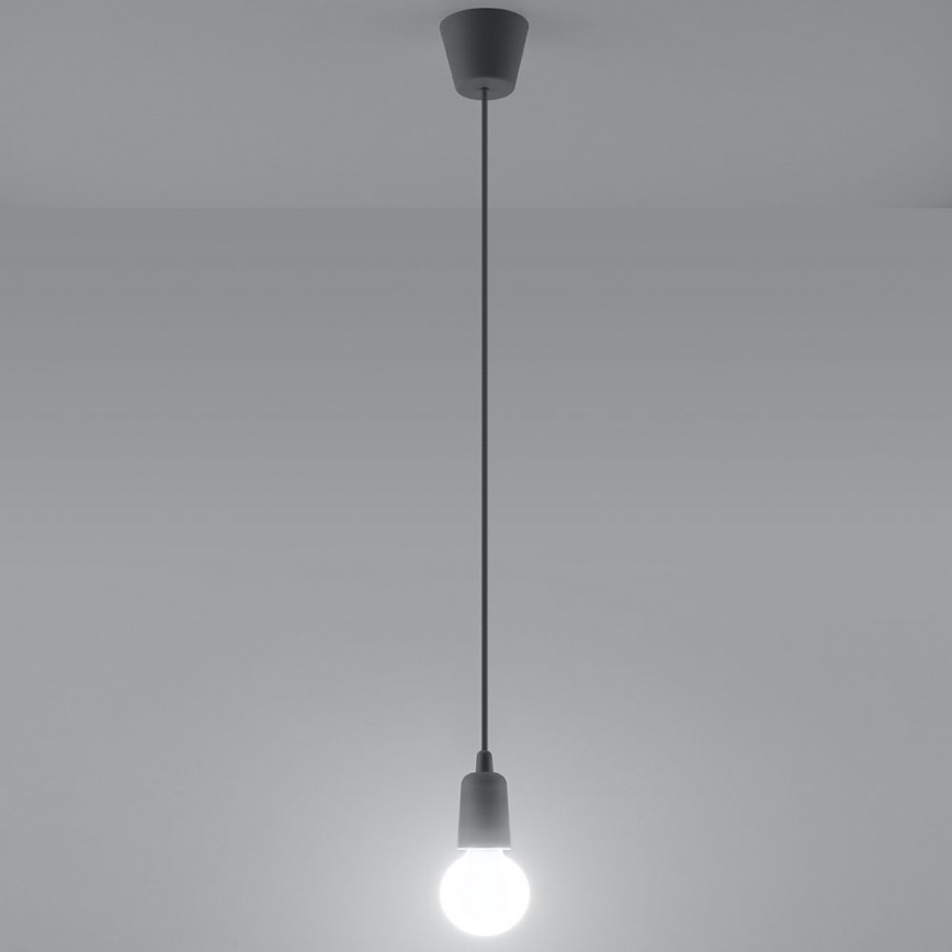 Висящ полилей DIEGO 1xE27/60W/230V сив