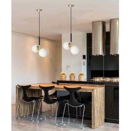 Висящ полилей DUO 2xE14/40W/230V златист/черен