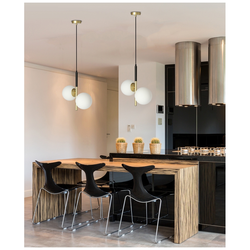 Висящ полилей DUO 2xE14/40W/230V златист/черен