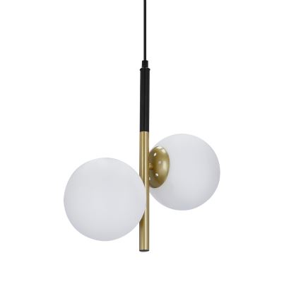 Висящ полилей DUO 2xE14/40W/230V златист/черен