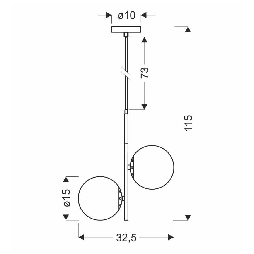 Висящ полилей DUO 2xE14/40W/230V златист/черен