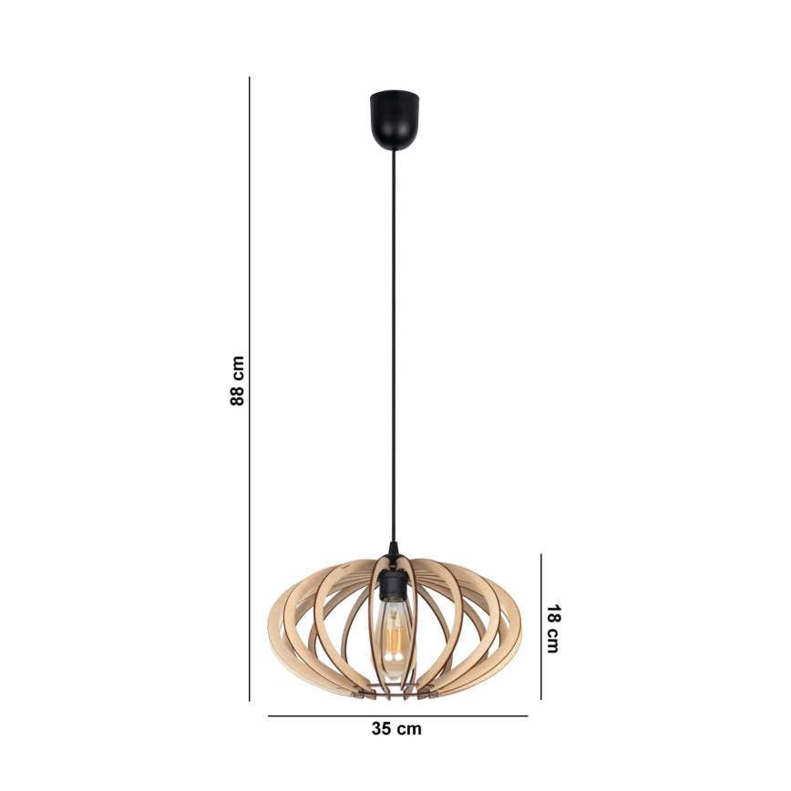 Висящ полилей EARTH 1xE27/60W/230V черен/бежов