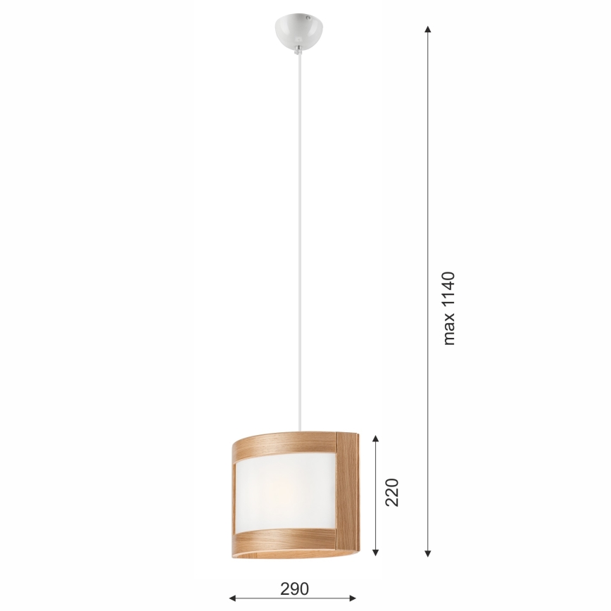 Висящ полилей ELODIE 1xE27/60W/230V дъб