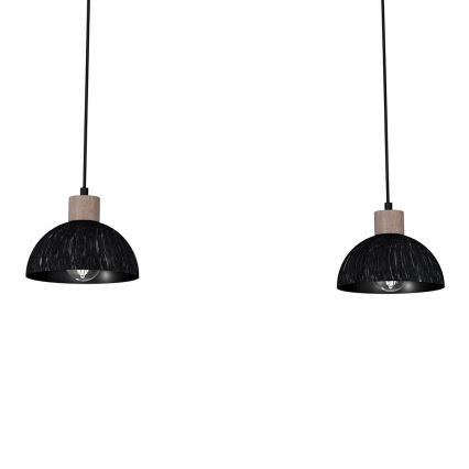 Висящ полилей ERIK 2xE27/60W/230V кафяв/черен