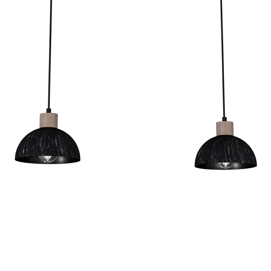 Висящ полилей ERIK 2xE27/60W/230V кафяв/черен